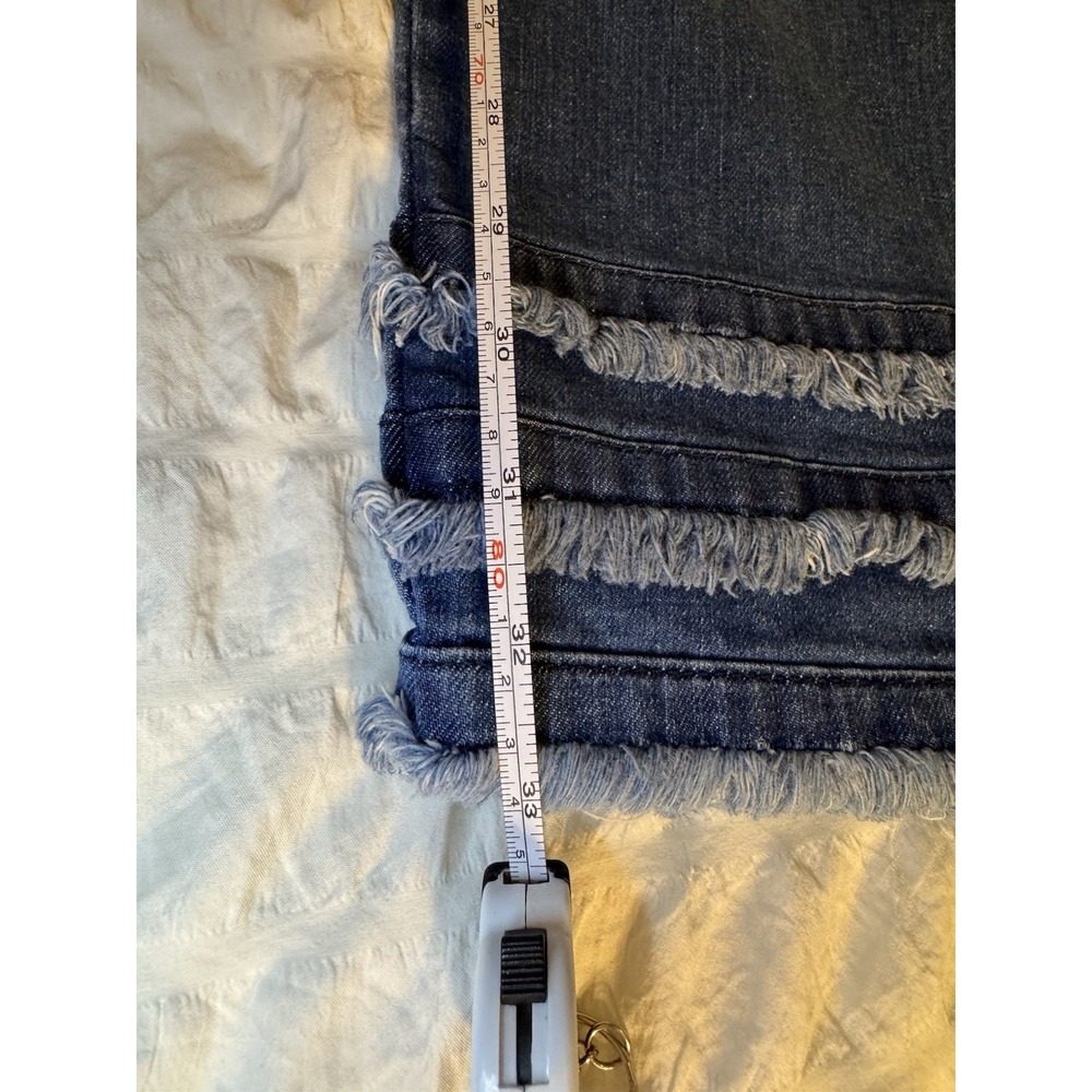 Michael Kors Izzy Dillon Stretch CropJean Fray Hem Stretch Denim Mid Rise Size 8 - Picture 12 of 12